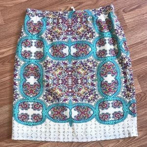 Linen Paisley Skirt